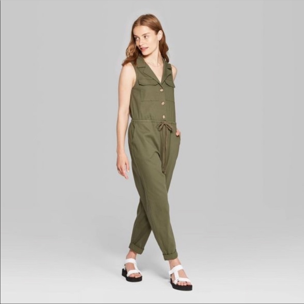 Wild Fable Button Front Sleeveless Utility Jumpsu… - image 3